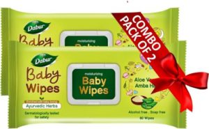 Dabur Baby Wipes with Moisture Lock Cap Rs 126 flipkart dealnloot