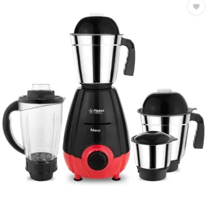 Flipkart SmartBuy Neo Power Chef 600 W Juicer Mixer Grinder (4 Jars, Black, Red)