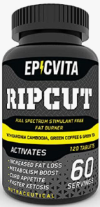Epicvita Ripcut – High Potency Stimulant Free Fat Burner for Men & Women(120 Tabs | 60 Servings)