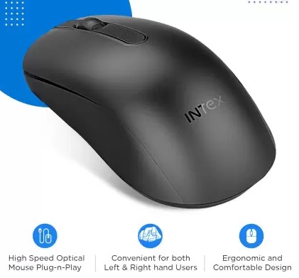 Intex USB ECO-8 Wired Optical Mouse  (USB 2.0, Black)