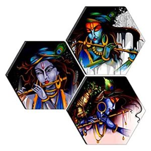SAF Lord Krishna 3 Piece of Hexagon Rs 131 amazon dealnloot