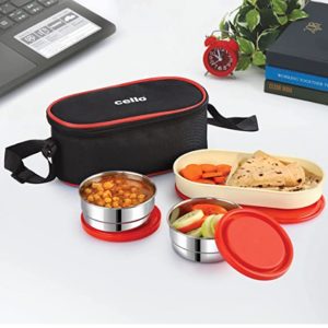 Cello Exe Stainless Steel Lunch Box for Rs 299 amazon dealnloot