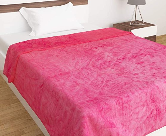 Home Centre Colour Connect Solid Single Bed Blanket - 135 x 200 cm-Fuchsia