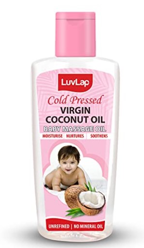 LuvLap Baby Hair & Skin Oil, 100% Natural Cold Pressed Virgin Coconut Oil