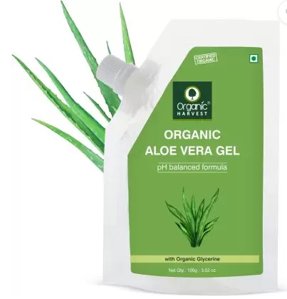 Organic Harvest Aloe Vera Gel with Organic Glycerin Aloe Vera Gel for Face and Hair