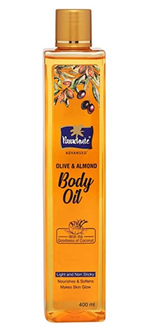 Parachute Advansed Olive & Almond Body Oil, For Nourished Glowing Skin, 400 ml