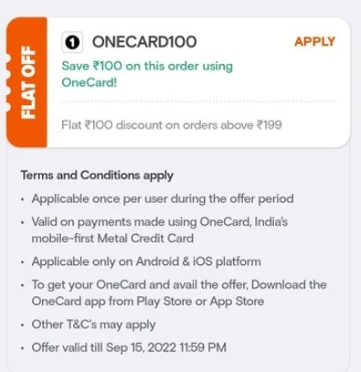 onecard swiggy