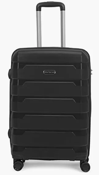 Aristocrat Porto 65cm Black Polypropylene Harsided Check in Luggage 8W Strolley