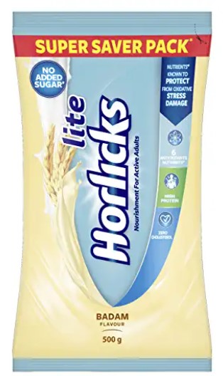 Horlicks Lite Badam Pouch Super Saver pack 500g