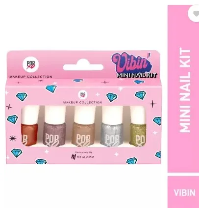 MyGlamm POPxo Makeup Collection  Mini Nail Kit Vibin'  (Pack of 5)