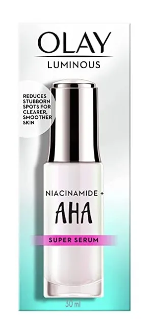 Olay Luminous Niacinamide + AHA Face Super Serum Reduce Acne Marks 30 ml