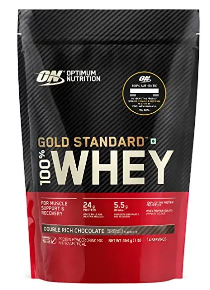 Optimum Nutrition (ON) Gold Standard 100% Whey Protein Powder 1 lbs, 454 g