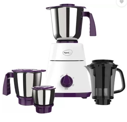 Pigeon Favourite 15024 500 W Juicer Mixer Grinder (4 Jars, White)