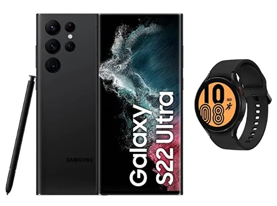 Samsung Galaxy S22 Ultra 5G (Phantom Black, 12GB, 256GB Storage) + Samsung Galaxy Watch4
