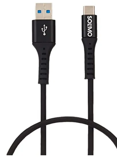 Amazon Brand   Solimo Fast Charging Braided Type C Data Cable