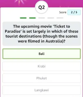 Amazon Daily quiz 12th Oct answer 2