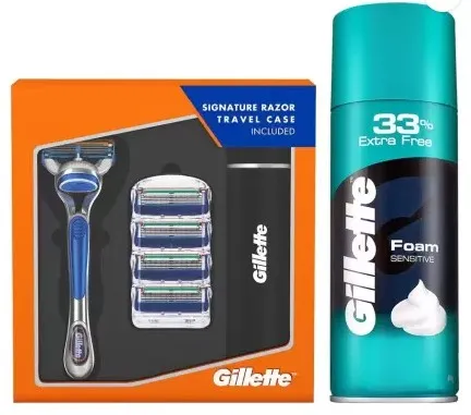 GILLETTE Fusion Razor Plus Carts 4s Sensitive Foam 418 g  (Pack of 6)