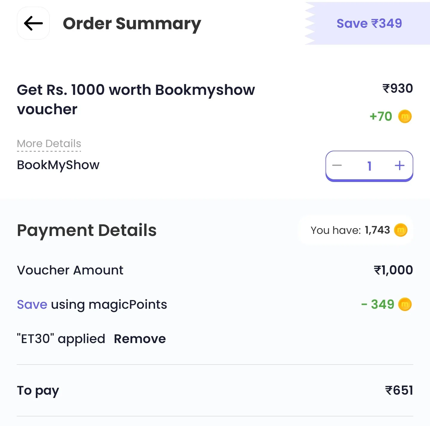MagicPin Get Rs 1000 bookmyshow voucher at Rs 651 only