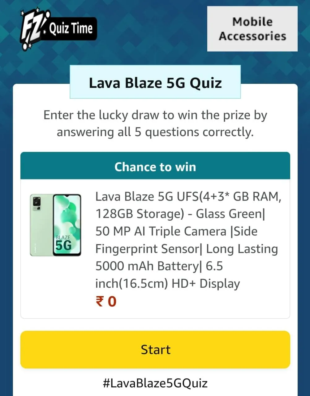 amazon lava blaze 5g quiz