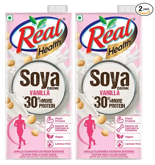 Real Health SOYA Vanilla Milk 1L (Pack of 2)