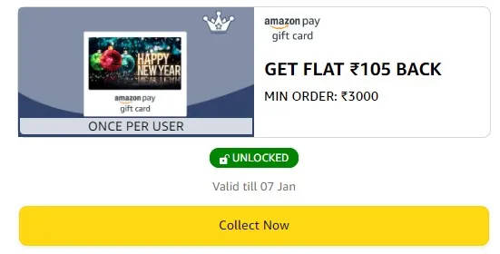 amazon gift card 105 cashback