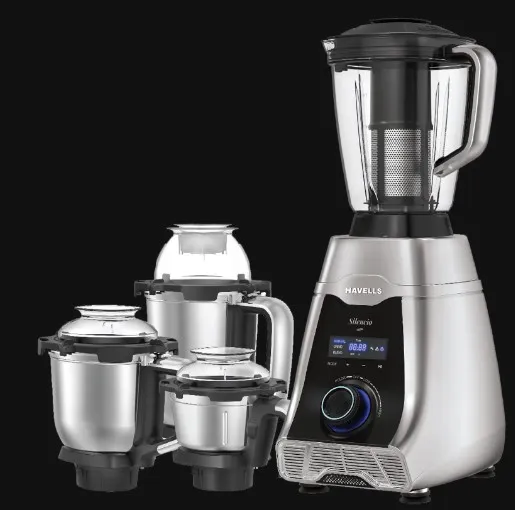 Havells Silencio 500 Watts 4 Jars Juicer Mixer Grinder (HVDC Technology, GHFMGDCX050)