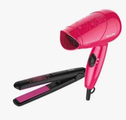 Philips HP864346 Styling Kit with Straightener and Dryer Combo (Pink)