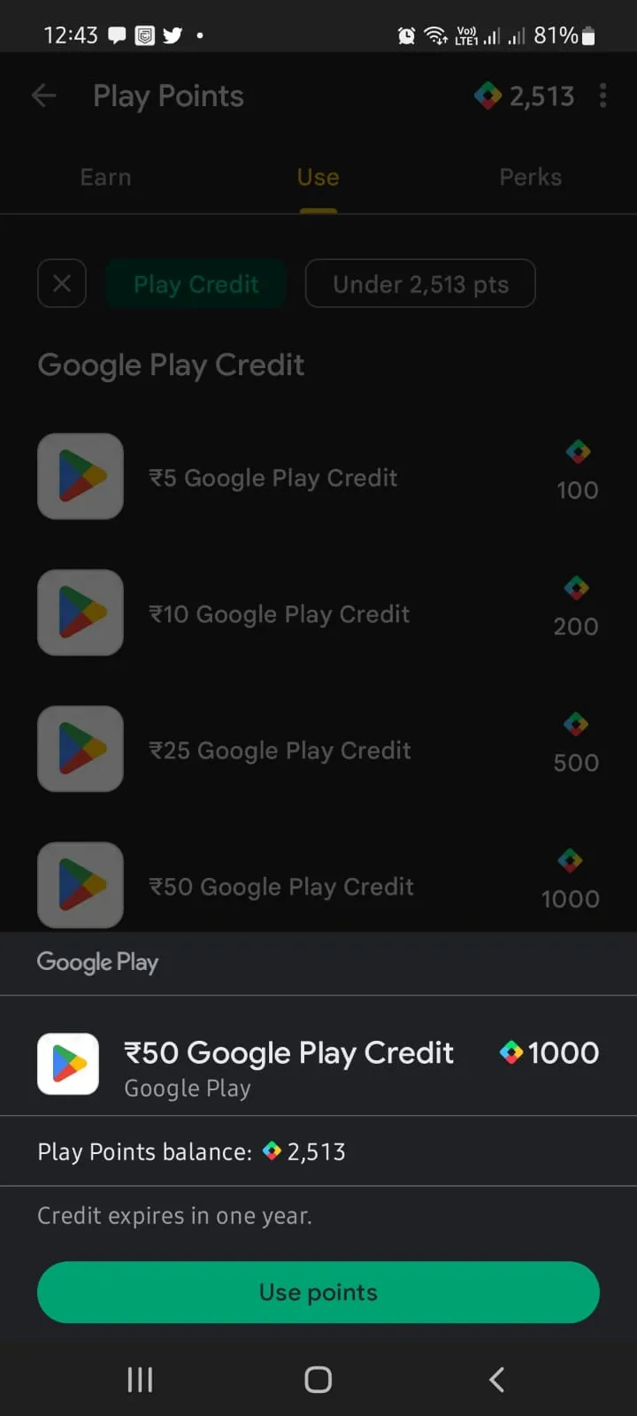 play store credit