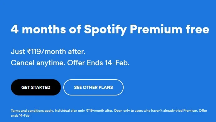 spotify 4 months