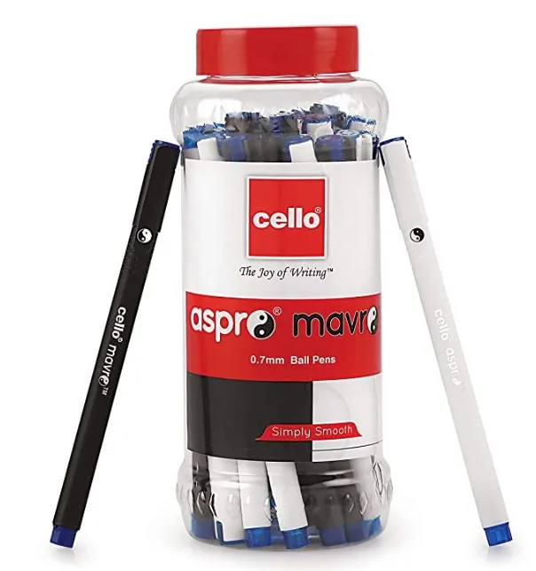 Cello Aspro Mavro Ball Pens