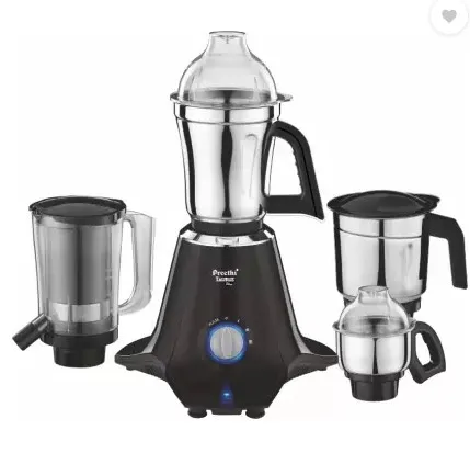 Preethi Taurus Plus MG 257 1000 W Mixer Grinder (4 Jars, Black)