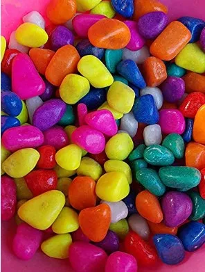 BUM BUM BHOLE Polished Colored Stone Marble Pebbles for Home Garden 2.5 kg