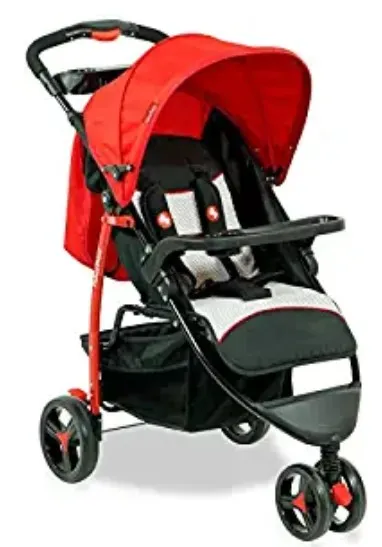 Fisher Price Rover Steel Stroller Cum Pram for Baby (Red)