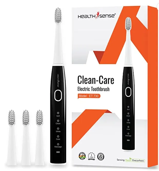 HealthSense Electric Toothbrush Rechargeable Sonic Brush for Adult