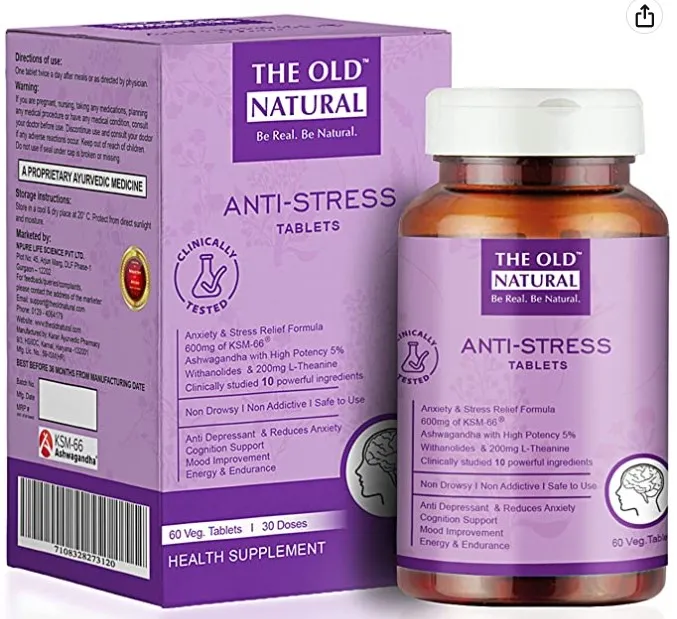 The Old Natural Anti Stress Tablets   KSM 66 Ashwagandha Extract