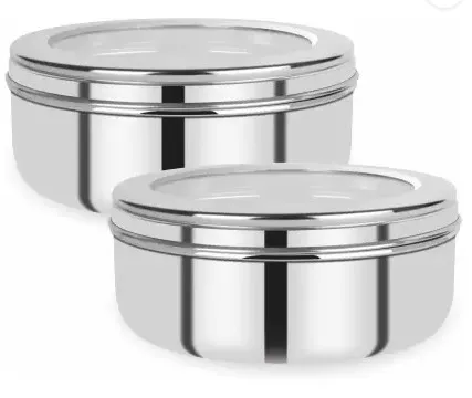 Renberg Stainless Steel Puri Canister Set of 2, 750ml, Sliver