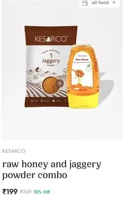 Raw honey and Jaggery powder combo