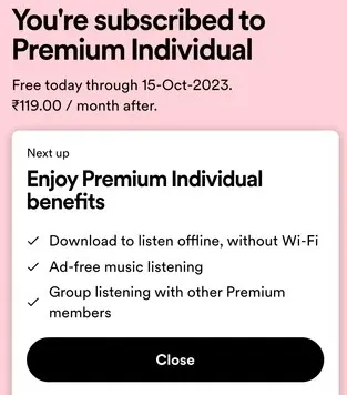 spotify 2 month free