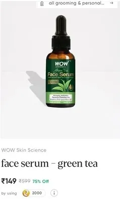 WOW Skin Science Face serum   Green tea