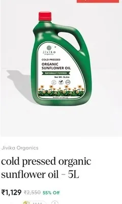 jivika organics sunflower oil