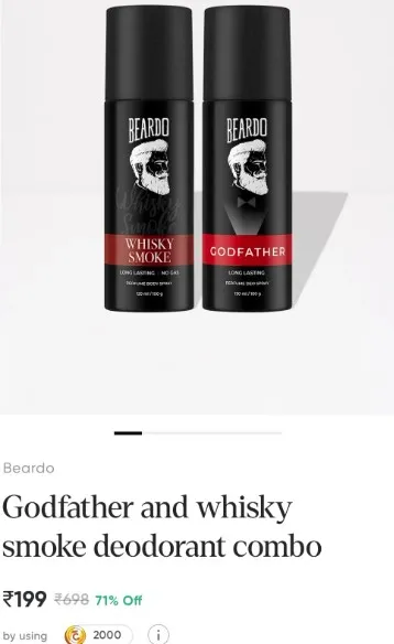 Beardo Godfather 150ml & Whisky Smoke 120ml Deodorant Combo