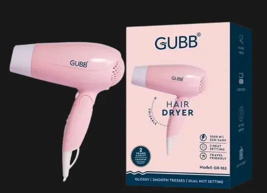 GUBB GB 163 Hair Dryer with 3 Heat Settings & Cool Shot